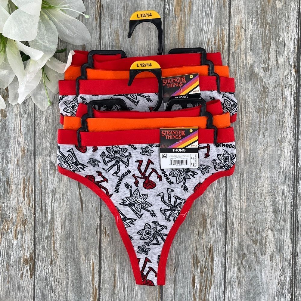 Stranger Things Halloween Thong Panties Underwear 2, 3-Packs Size L